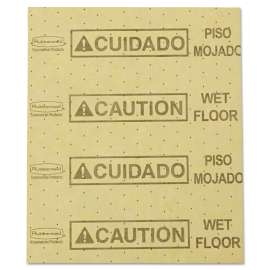 Over-the-Spill Pad, Caution Wet Floor, 16 oz, 16.5 x 20, 22 Sheets/Pad