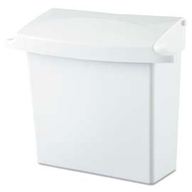 Sanitary Napkin Receptacle with Rigid Liner, Plastic, White