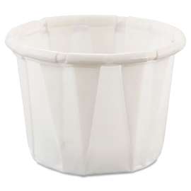 Paper Portion Cups, 0.5 oz, White, 250/Bag, 20 Bags/Carton