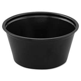 Polystyrene Portion Cups, 2 oz, Black, 250/Bag, 10 Bags/Carton