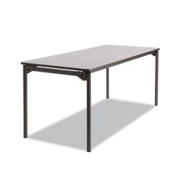 Maxx Legroom Wood Folding Table, Rectangular Top, 72w x 30d x 29.5h, Gray/Charcoal