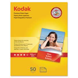 Premium Photo Paper, 8.5 mil, 8.5 x 11, Glossy White, 50/Pack