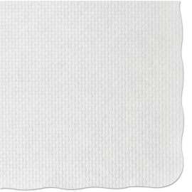 Knurl Embossed Scalloped Edge Placemats, 9.5 x 13.5, White, 1,000/Carton