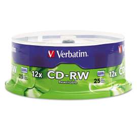 CD-RW Rewritable Disc, 700 MB/80 min, 12x, Spindle, Silver, 25/Pack