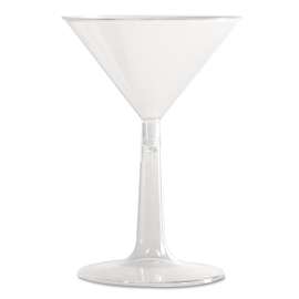 Comet Plastic Martini Glasses, 6 Oz, Clear, Two-Piece Construction, 12/pack, 8 Packs/carton
