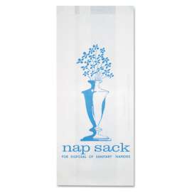 Nap Sack Sanitary Disposal Bags, 4" x 9", White, 1,000/Carton