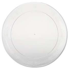 Designerware Plastic Plates, 9" dia, Clear, 10 Pack, 18 Packs/Carton