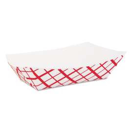 Paper Food Baskets, 2.5 lb Capacity, Red/White, Paper, 500/Carton