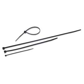 Nylon Cable Ties, 11 x 0.19, 50 lb, Black, 500/Pack