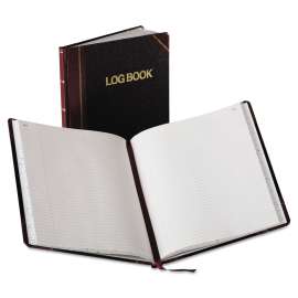Log Book, List-Management Format, Medium/College Rule, Black/Red Cover, 10.13 x 7.78, 150 Sheets