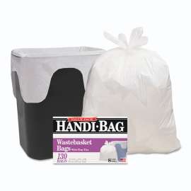 Super Value Pack, 8 gal, 0.6 mil, 22" x 24", White, 130 Bags/Box, 6 Boxes/Carton