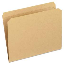 Dark Kraft File Folders with Double-Ply Top, Straight Tabs, Letter Size, 0.75" Expansion, Brown, 100/Box