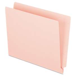 Colored End Tab Folders with Reinforced Double-Ply Straight Cut Tabs, Letter Size, 0.75" Expansion, Pink, 100/Box