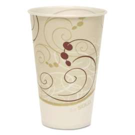 Symphony Treated-Paper Cold Cups, 12 oz, White/Beige/Red, 100/Bag, 20 Bags/Carton