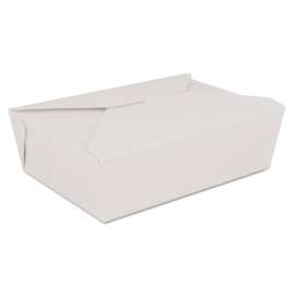 ChampPak Retro Carryout Boxes, #3, 7.75 x 5.5 x 2.5, White, Paper, 200/Carton