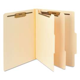 Six-Section Top Tab Classification Folders, 2" Expansion, 2 Dividers, 6 Fasteners, Letter Size, Manila, 10/Box