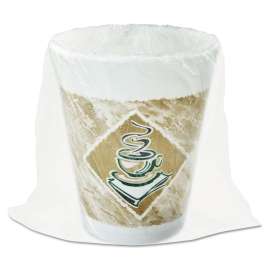 Cafe G Foam Hot/Cold Cups, 8 oz, Brown/Green/White, Individually Wrapped, 45/Sleeve, 20 Sleeves/Carton