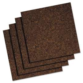 Cork Panel Bulletin Board, 12 x 12, Brown, 4 Panels/Pack