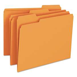 Colored File Folders, 1/3-Cut Tabs: Assorted, Letter Size, 0.75" Expansion, Orange, 100/Box