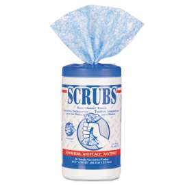 Hand Cleaner Towels, 10 x 12, Citrus, Blue/White, 30/Canister