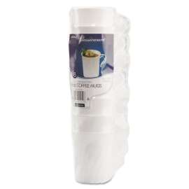 Classicware Plastic Coffee Mugs, 8 oz, White, 8/Pack