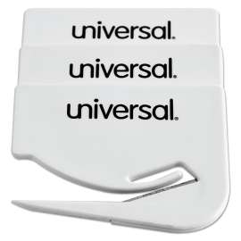 Letter Slitter Hand Letter Opener with Concealed Blade, 2.5", White, 3/Pack