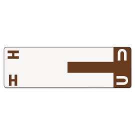 AlphaZ Color-Coded First Letter Combo Alpha Labels, H/U, 1.16 x 3.63, Dark Brown/White, 5/Sheet, 20 Sheets/Pack