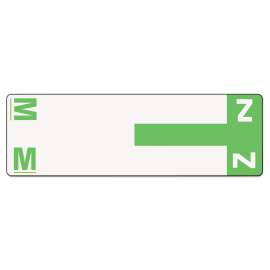 AlphaZ Color-Coded First Letter Combo Alpha Labels, M/Z, 1.16 x 3.63, Light Green/White, 5/Sheet, 20 Sheets/Pack