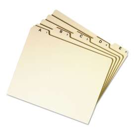 Alphabetic Top Tab Indexed File Guide Set, 1/5-Cut Top Tab, A to Z, 8.5 x 11, Manila, 25/Set
