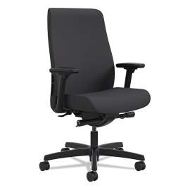 HON Boda Series Mesh/Padded Mesh High-Back Work Chair, Supports up to 250 lbs., Black Seat/Black Back, Titanium Base