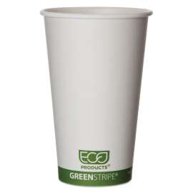 GreenStripe Renewable and Compostable Hot Cups, 16 oz,  50/Pack, 20 Packs/Carton