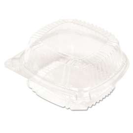 ClearView SmartLock Hinged Lid Container, Hoagie Container, 11 oz, 5.25 x 5.25 x 2.5, Clear, Plastic, 375/Carton