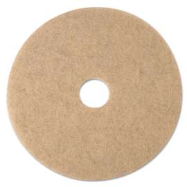 Ultra High-Speed Natural Blend Floor Burnishing Pads 3500, 24" Diameter, Tan, 5/carton