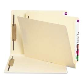 End Tab Fastener Folders with Reinforced Straight Tabs, 11-pt Manila, 2 Fasteners, Letter Size, Manila Exterior, 250/Box
