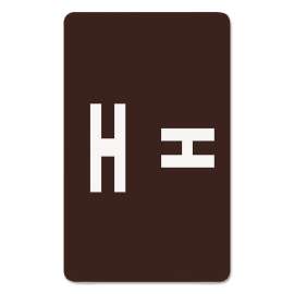 AlphaZ Color-Coded Second Letter Alphabetical Labels, H, 1 x 1.63, Dark Brown, 10/Sheet, 10 Sheets/Pack