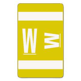 AlphaZ Color-Coded Second Letter Alphabetical Labels, W, 1 x 1.63, Yellow, 10/Sheet, 10 Sheets/Pack