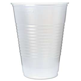 RK Ribbed Cold Drink Cups, 16 oz, Translucent, 50/Sleeve, 20 Sleeves/Carton