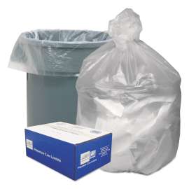 Waste Can Liners, 30 gal, 8 microns, 30" x 36", Natural, 25 Bags/Roll, 20 Rolls/Carton