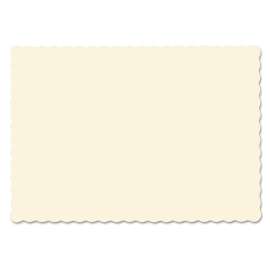 Solid Color Scalloped Edge Placemats, 9.5 X 13.5, Ecru, 1000/carton