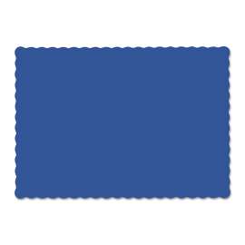 Solid Color Scalloped Edge Placemats, 9.5 X 13.5, Navy Blue, 1,000/carton