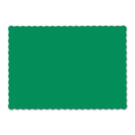 Solid Color Scalloped Edge Placemats, 9.5 X 13.5, Jade, 1,000/carton