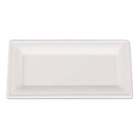 Champware Molded Fiber Tableware, Rectangle, 10 X 5, White, 125/pack, 4 Packs/carton