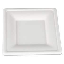 Champware Molded Fiber Tableware, Square, 6 X 6, White, 125/pack, 4 Packs/carton