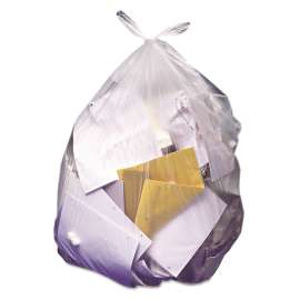 High-Density Waste Can Liners, 56 gal, 22 microns, 43" x 48", Natural, 25 Bags/Roll, 6 Rolls/Carton