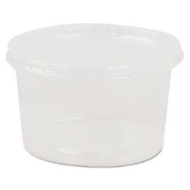 Deli Containers and Lids, 8 oz, 4.56" Diameter x 1.09"h, Clear, Plastic, 250/Carton