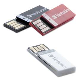 Verbatim - Clip-it™ 8 GB Assorted Color USB 2.0 Flash Drive (3 per Pack)