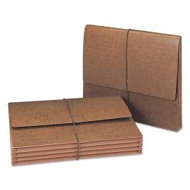 Classic Expanding Wallets with Tear-Resistant Gusset and Elastic Cord, 3.5" Expansion, 1 Section, Letter Size, Redrope, 50/BX