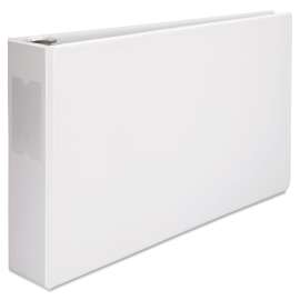 Ledger-Size Round Ring Binder with Label Holder, 3 Rings, 3" Capacity, 11 x 17, White
