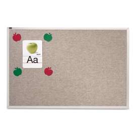 Vinyl Tack Bulletin Board, 48 x 48, Gray Surface, Silver Aluminum Frame
