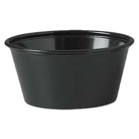 Polystyrene Portion Cups, 3.25 oz, Black, 250/Bag, 10 Bags/Carton